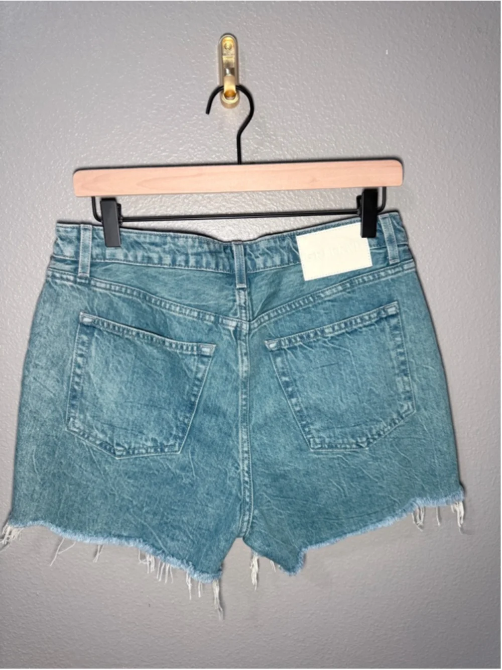 Women's GRLFRND Blue Helena High Rise Cut Off Jean Shorts Size 28
